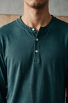 Classic Cotton Henley Shirt / BOTTLE GREEN HENLEY ATTIR-MEN
