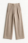 Reverse Pleated Technical Trouser / KHAKI TROUSER ATTIR-WOMEN