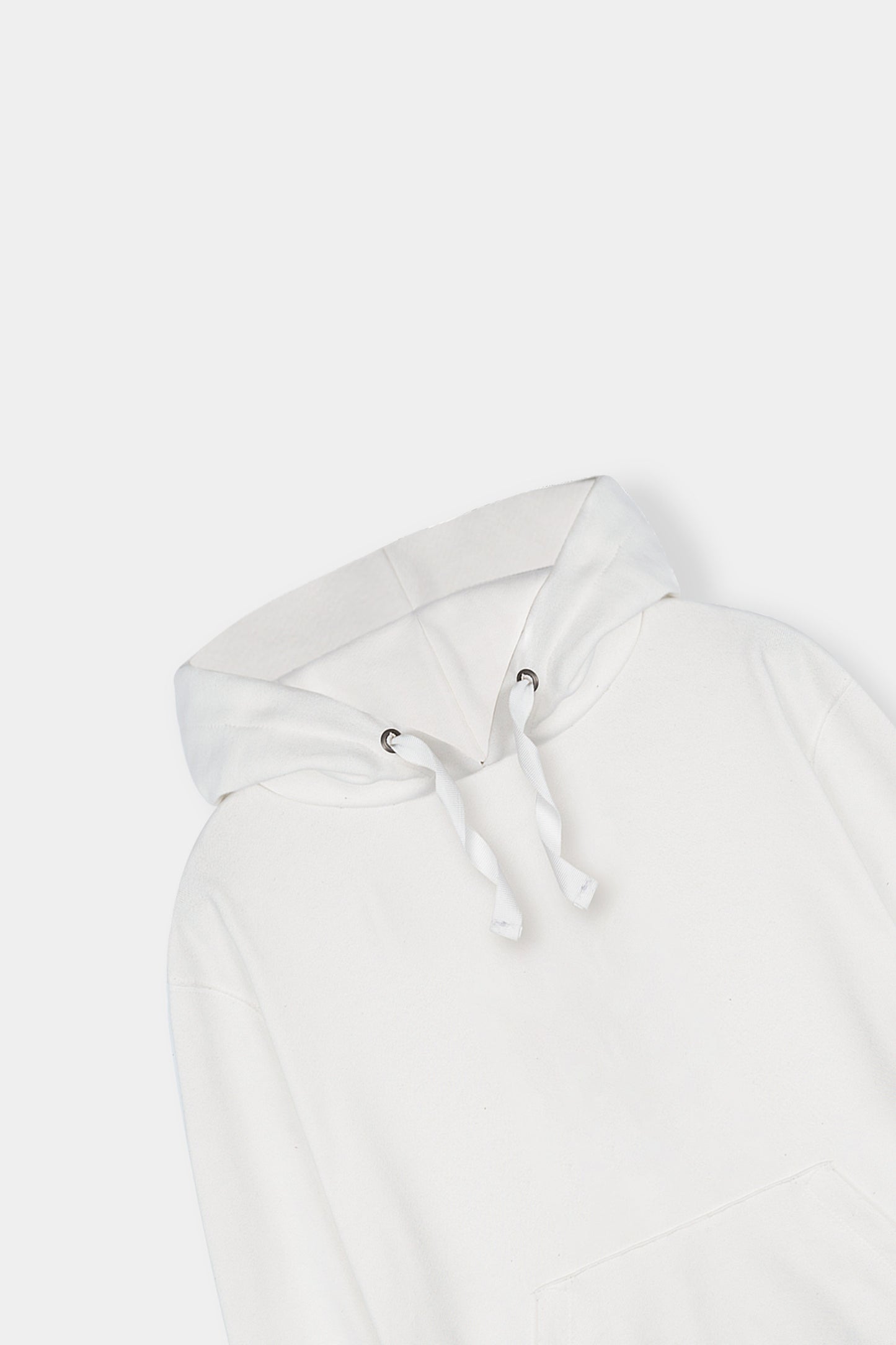 Basic Hoodie in White Terry