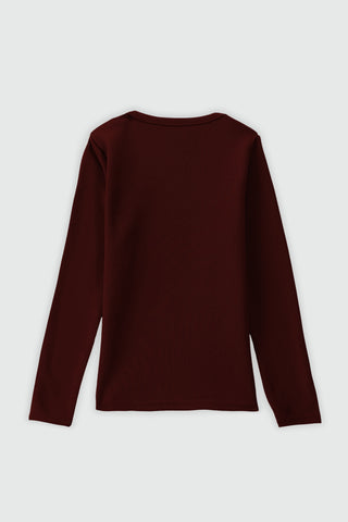 Lace Layer Square Neck Top in Burgundy