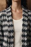 Crochet Lapel Collar Jacket / GREY JACKET ATTIR-WOMEN