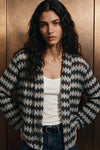 Crochet Lapel Collar Jacket / GREY JACKET ATTIR-WOMEN