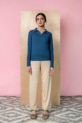 Revere Polo Top in Azure Blue