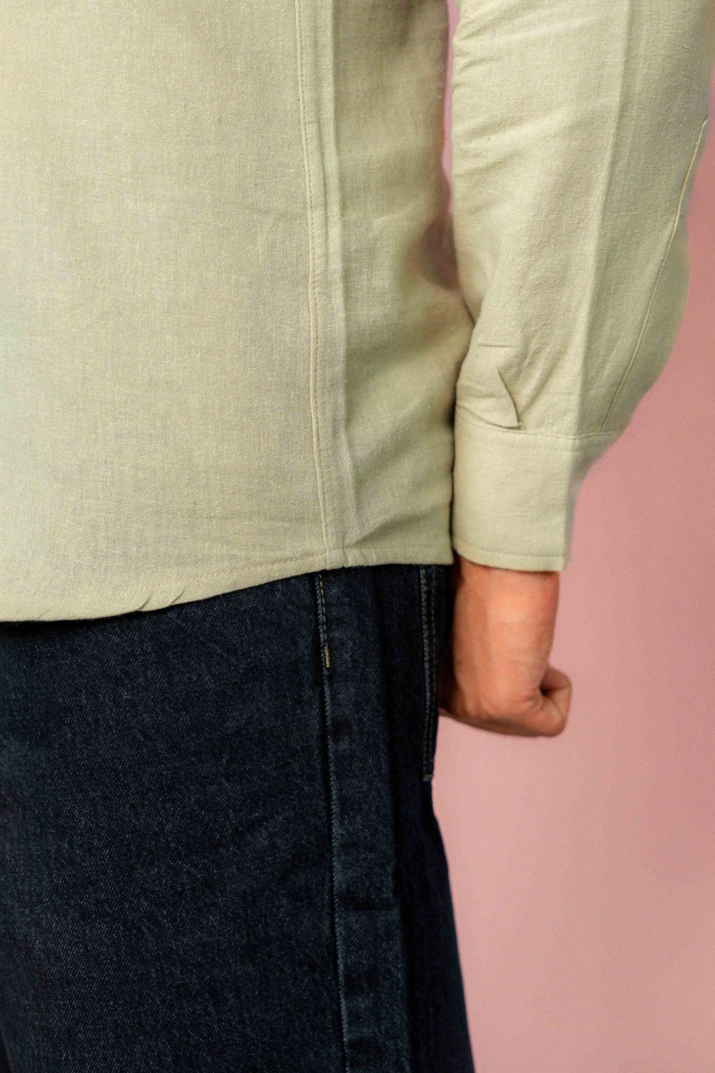 Basic Cotton Shirt in Khaki