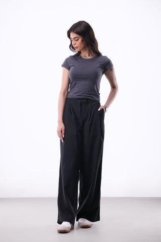 Cotton T-shirt in Dark Grey