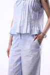Serena Tie Top in Light Blue BLOUSE ATTIR-WOMEN