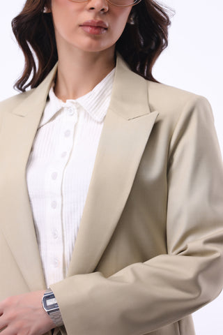 Tailored Blazer in Cool Sand