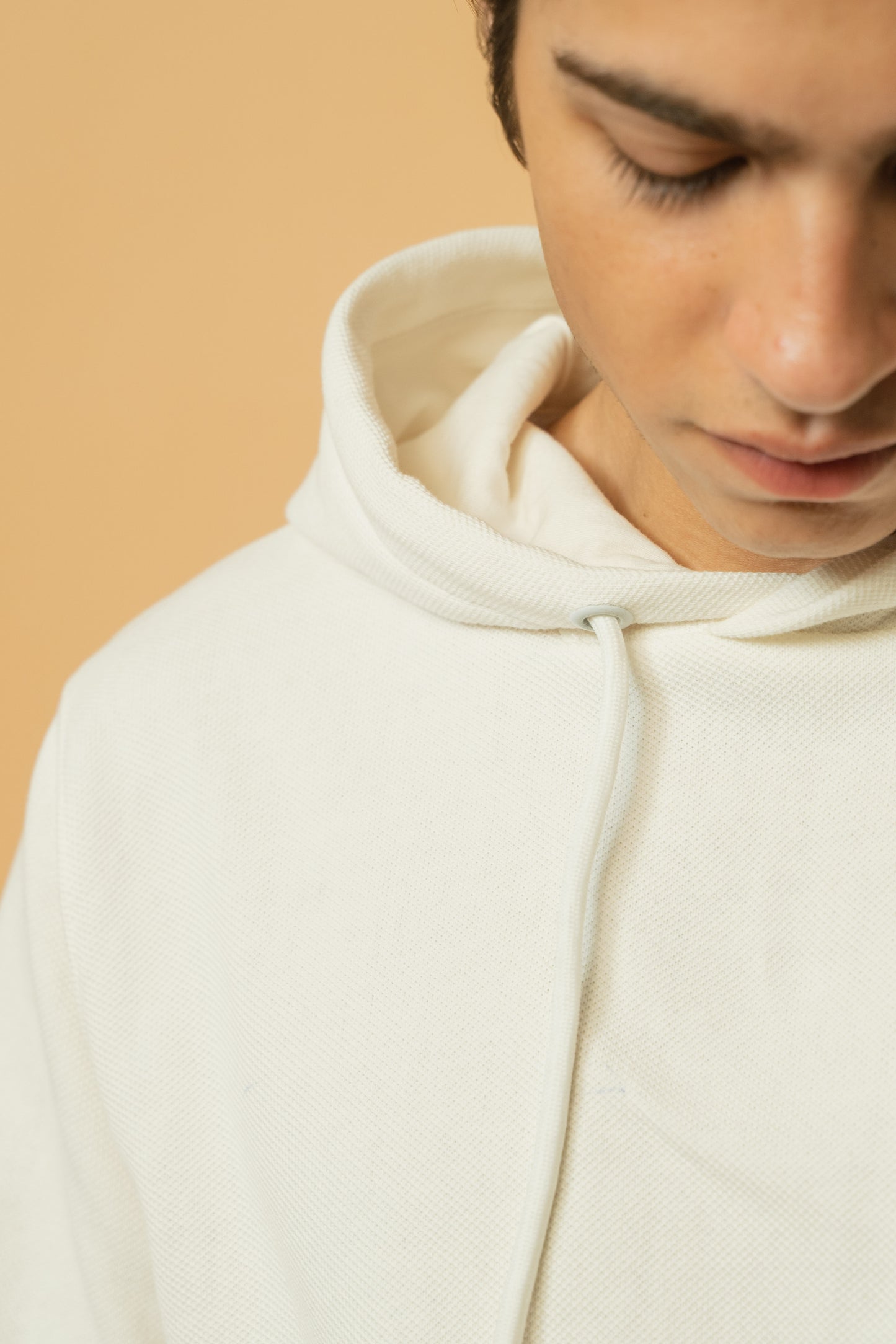 Textured Hoodie in Pique Fleece