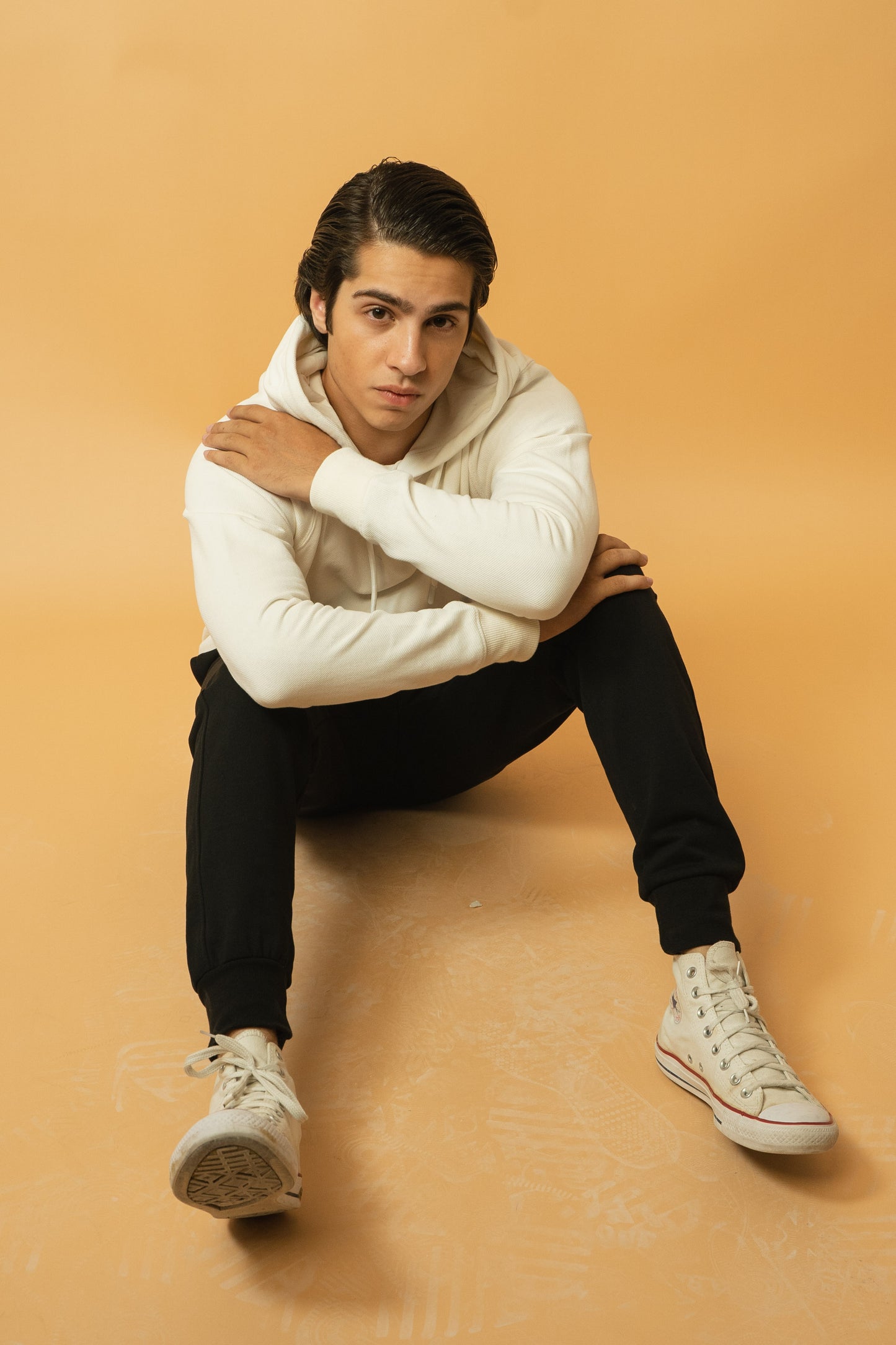 Textured Hoodie in Pique Fleece
