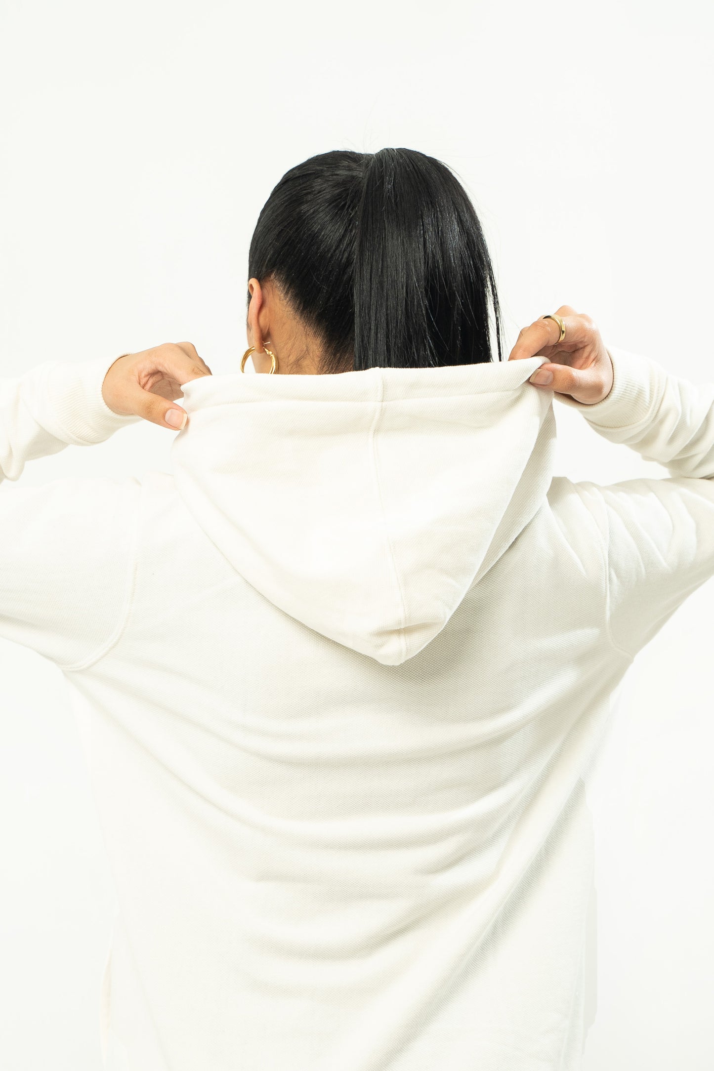 Textured Hoodie in Pique Fleece