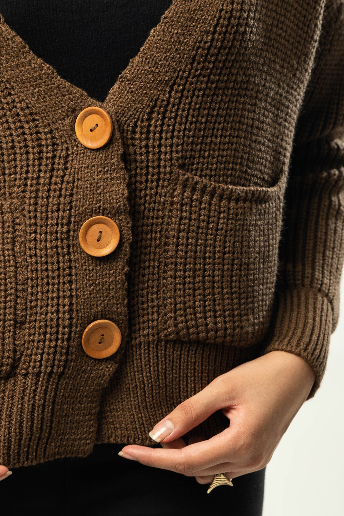 Knit Cardigan in Camel