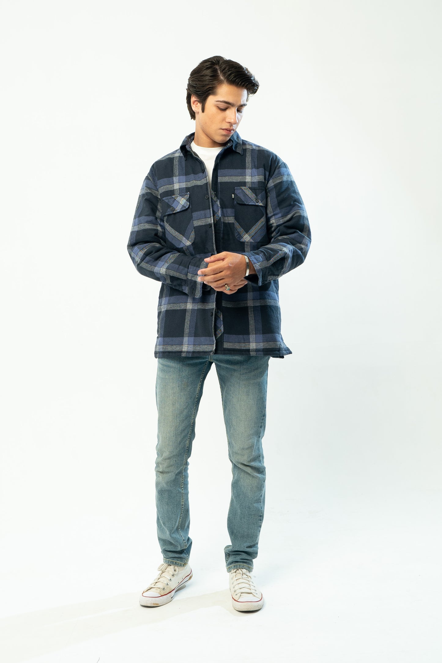 Heavy Flannel Overshirt in Purple
