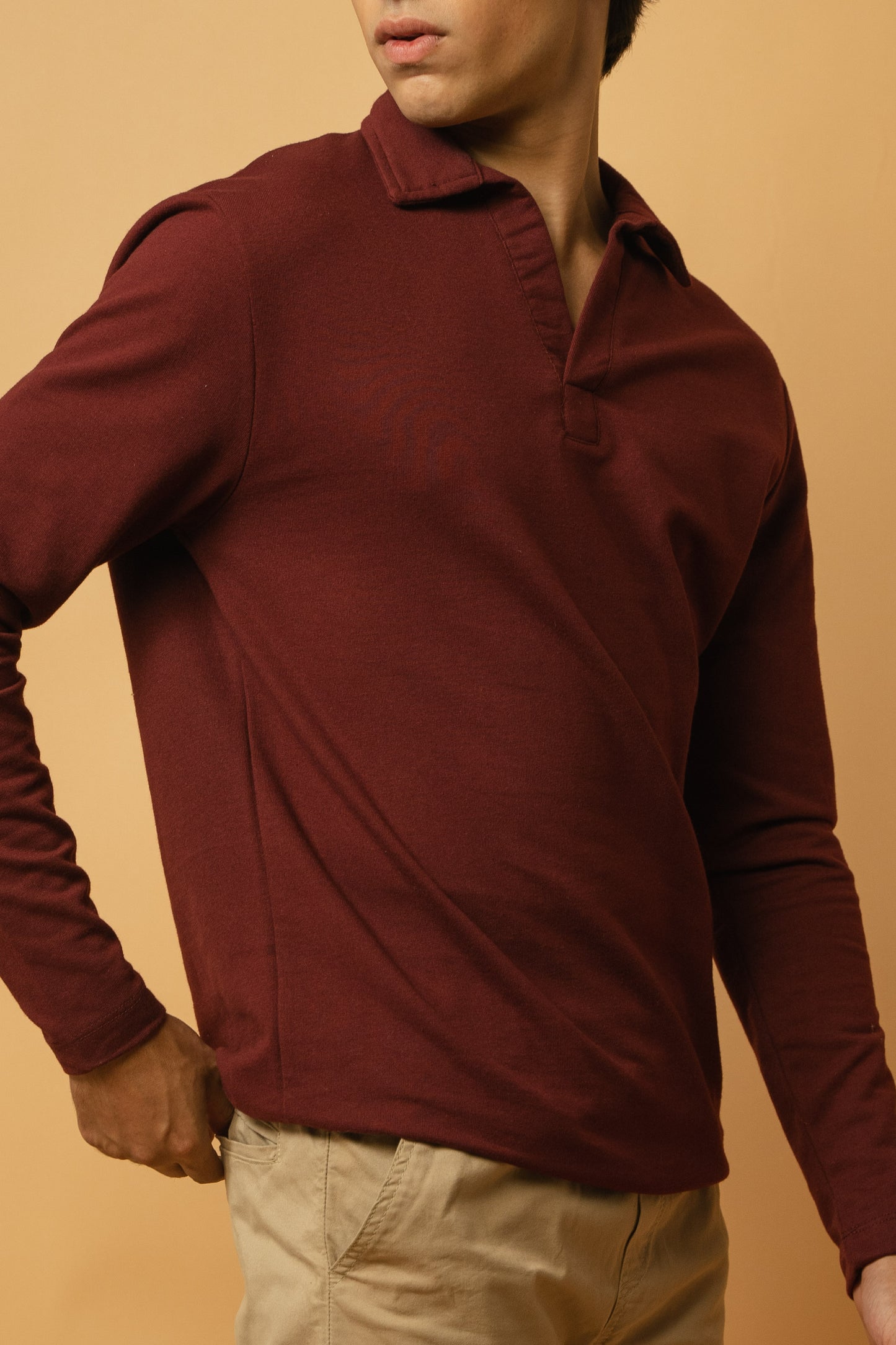 Polo Shirt in Maroon Terry