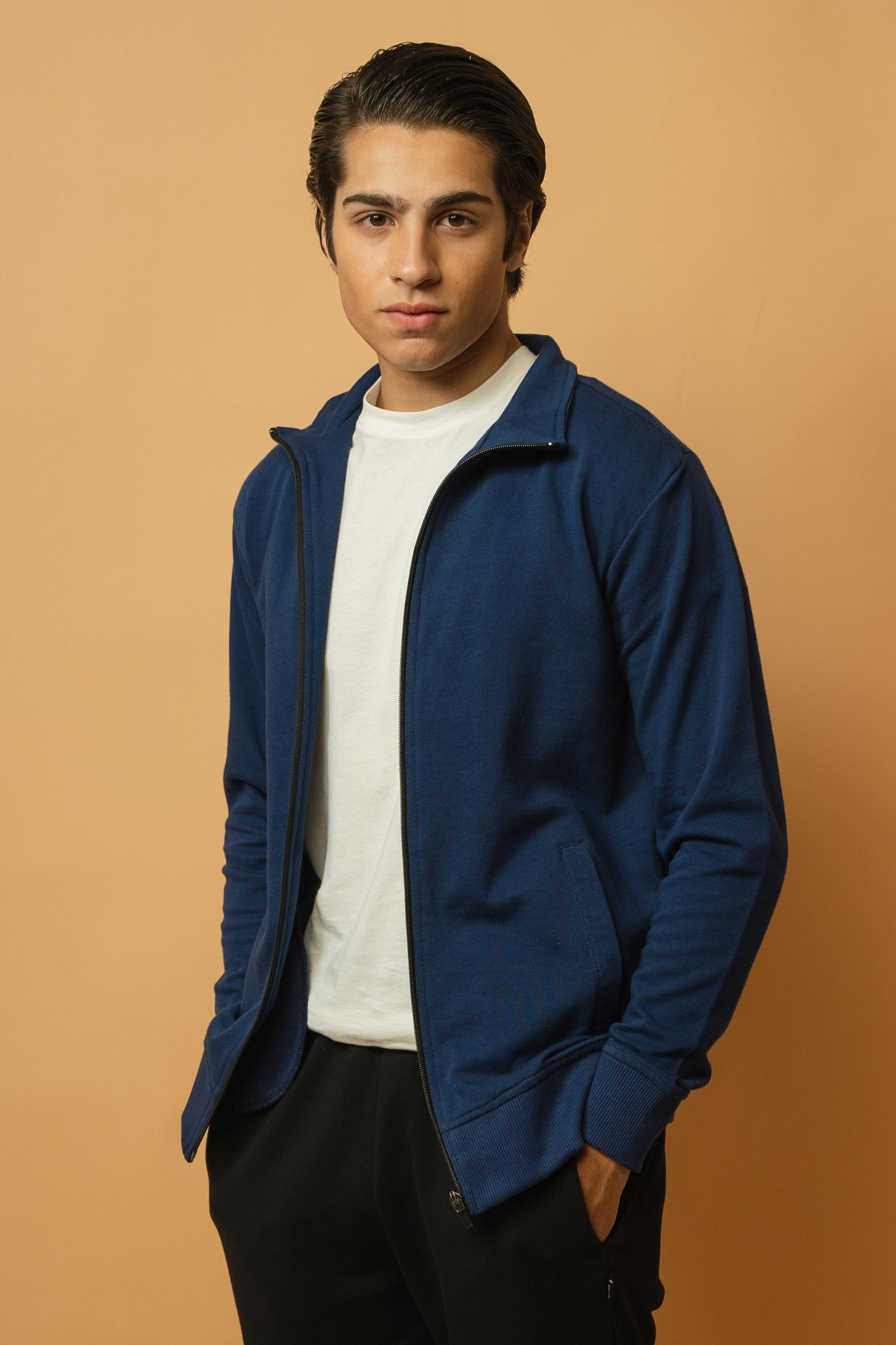 Mock Neck Zipper in Midnight Blue
