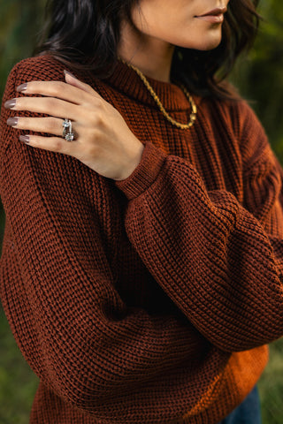 Loose-Knit Jumper in Wood Brown