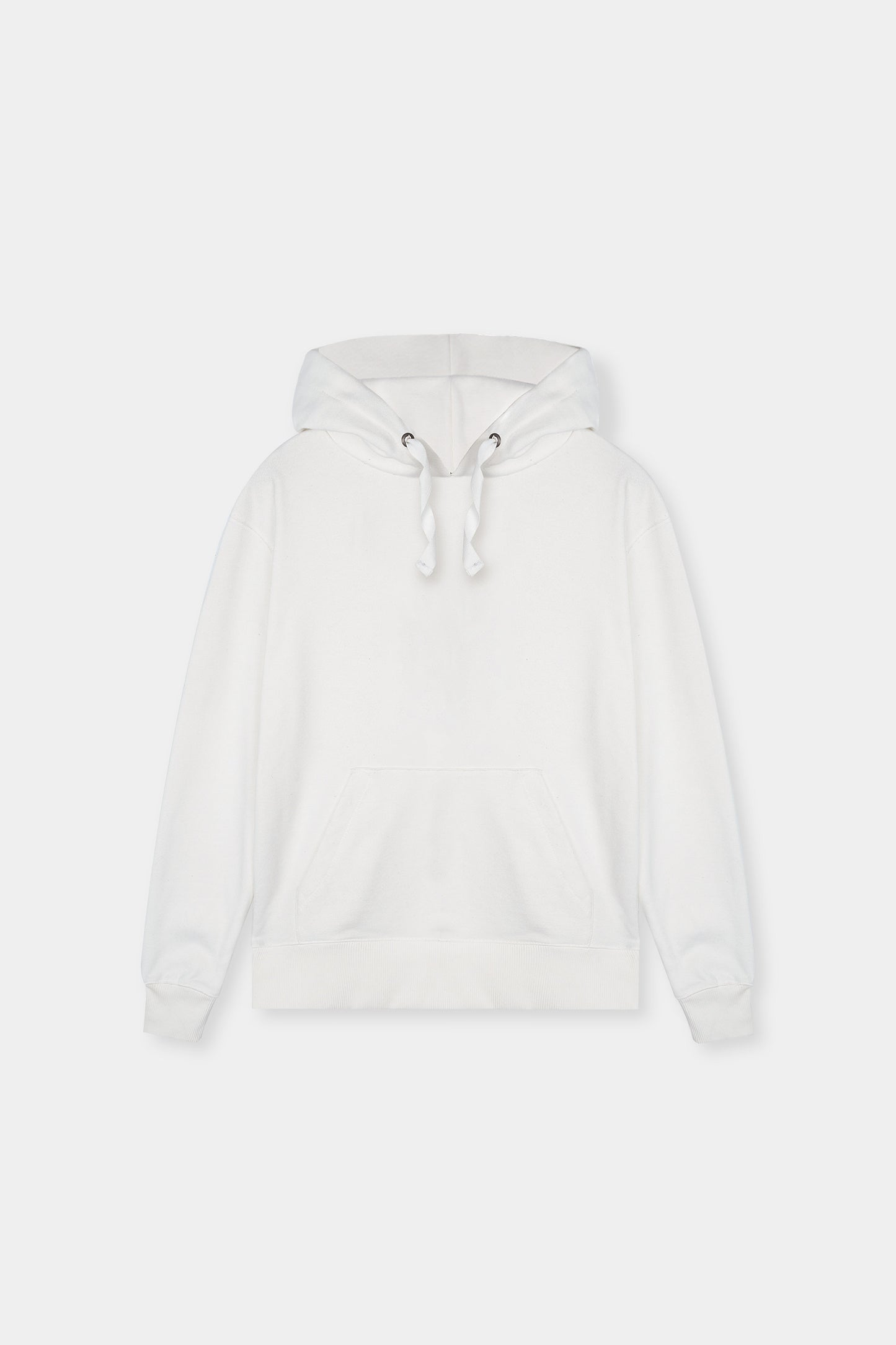 Basic Hoodie in White Terry