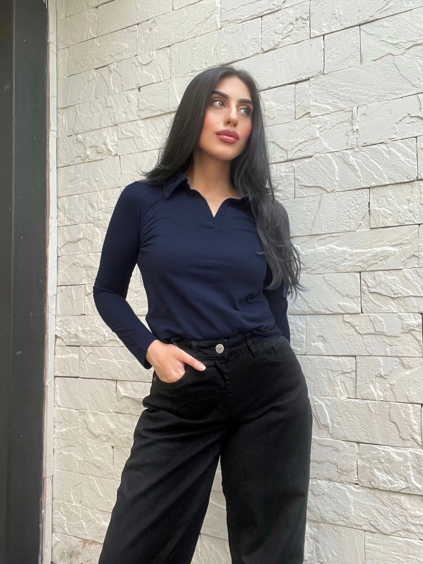 Revere Polo Top in Dark Blue