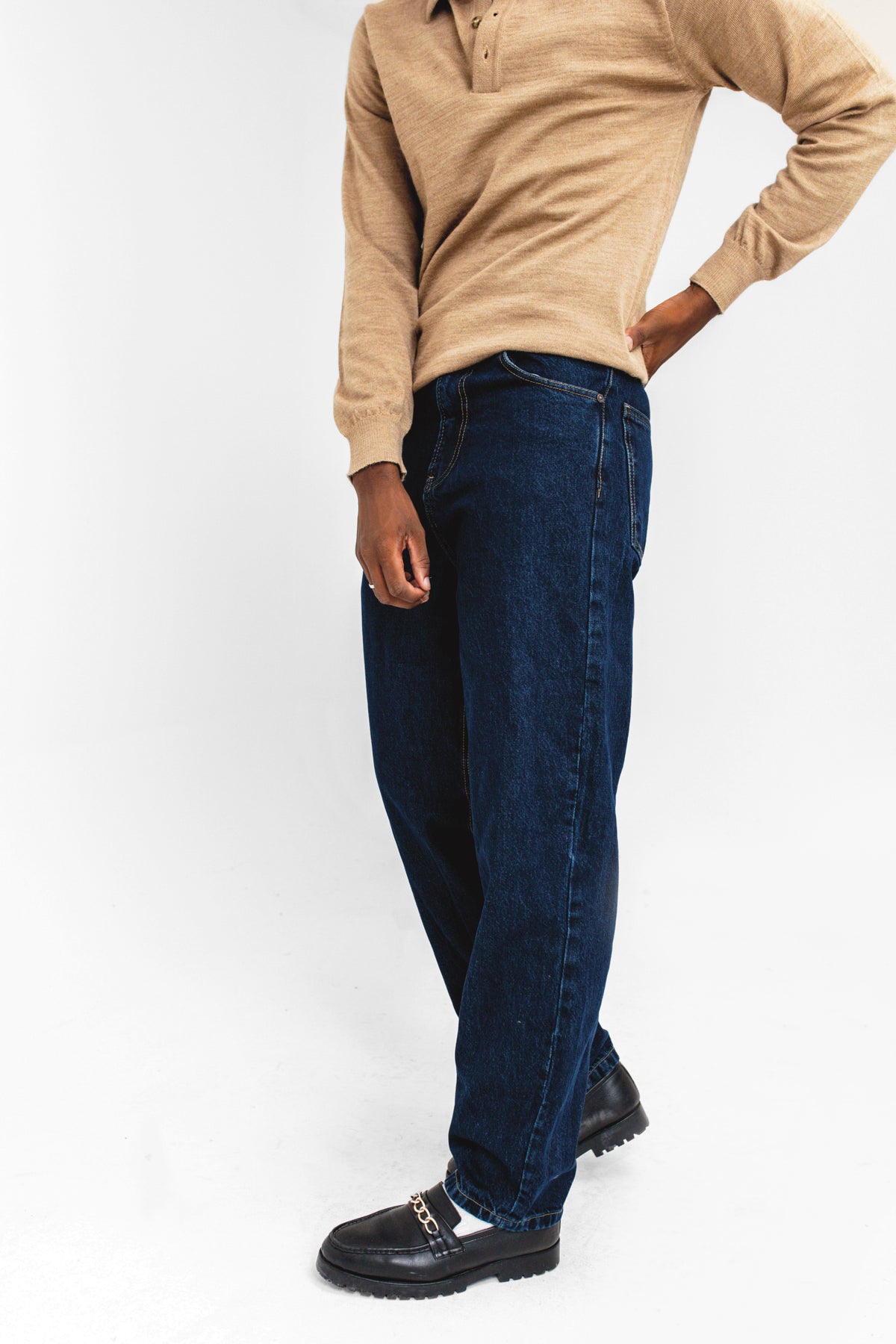 100% Merino Wool Polo in Camel SWEATER ATTIR-MEN