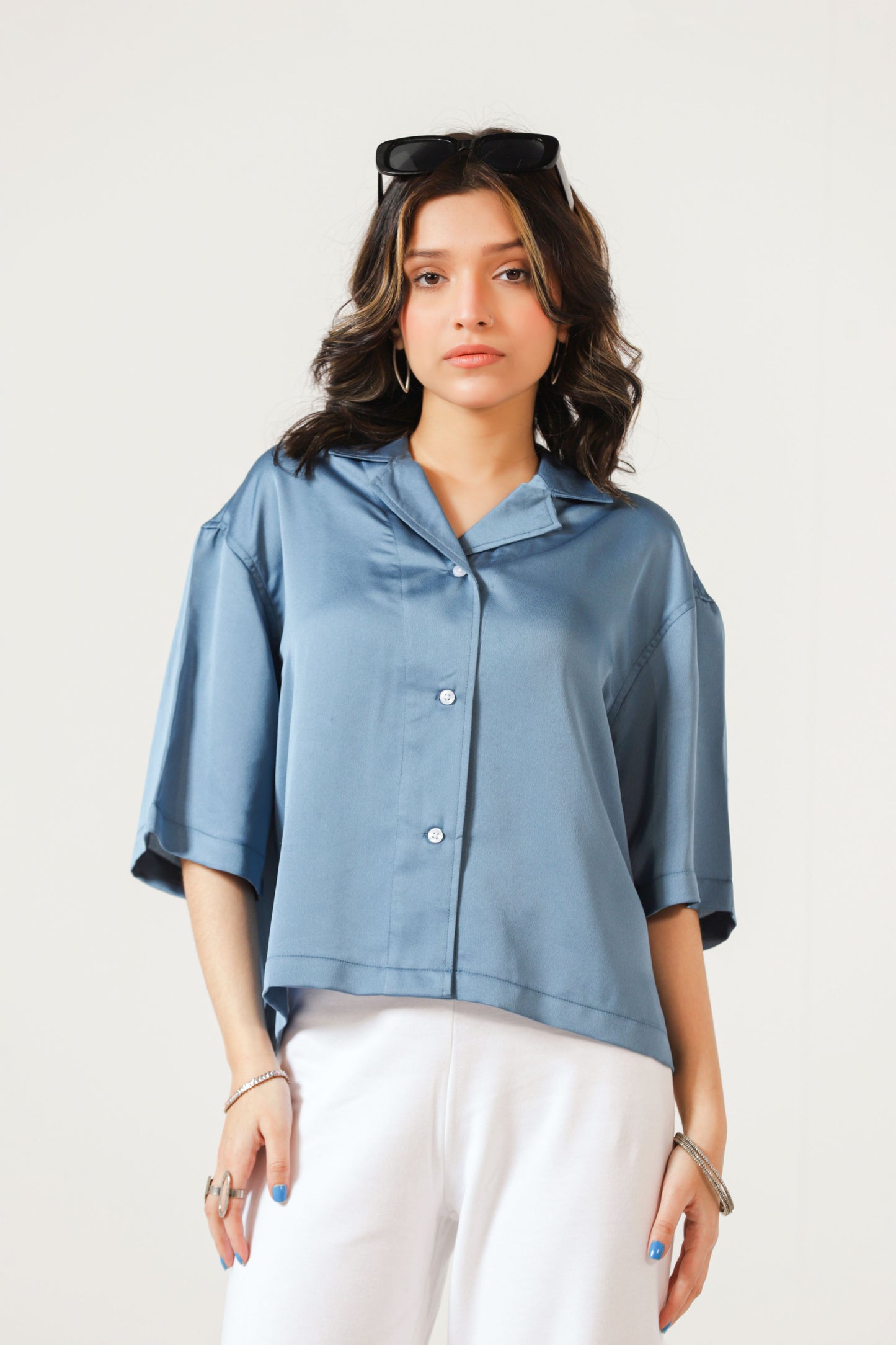 Boxy Blouse in Deep Blue