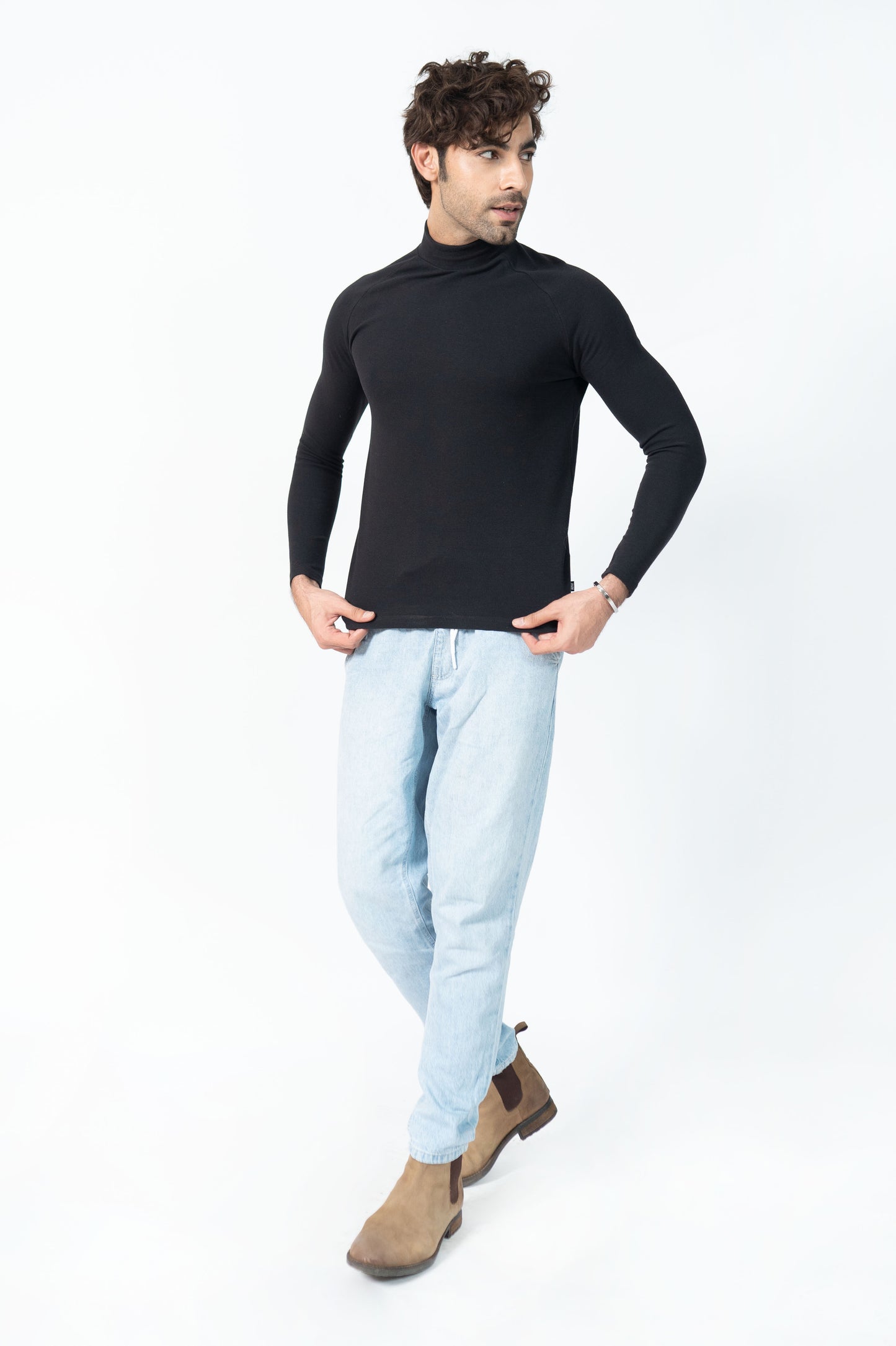 Mock Neck in Deep Black