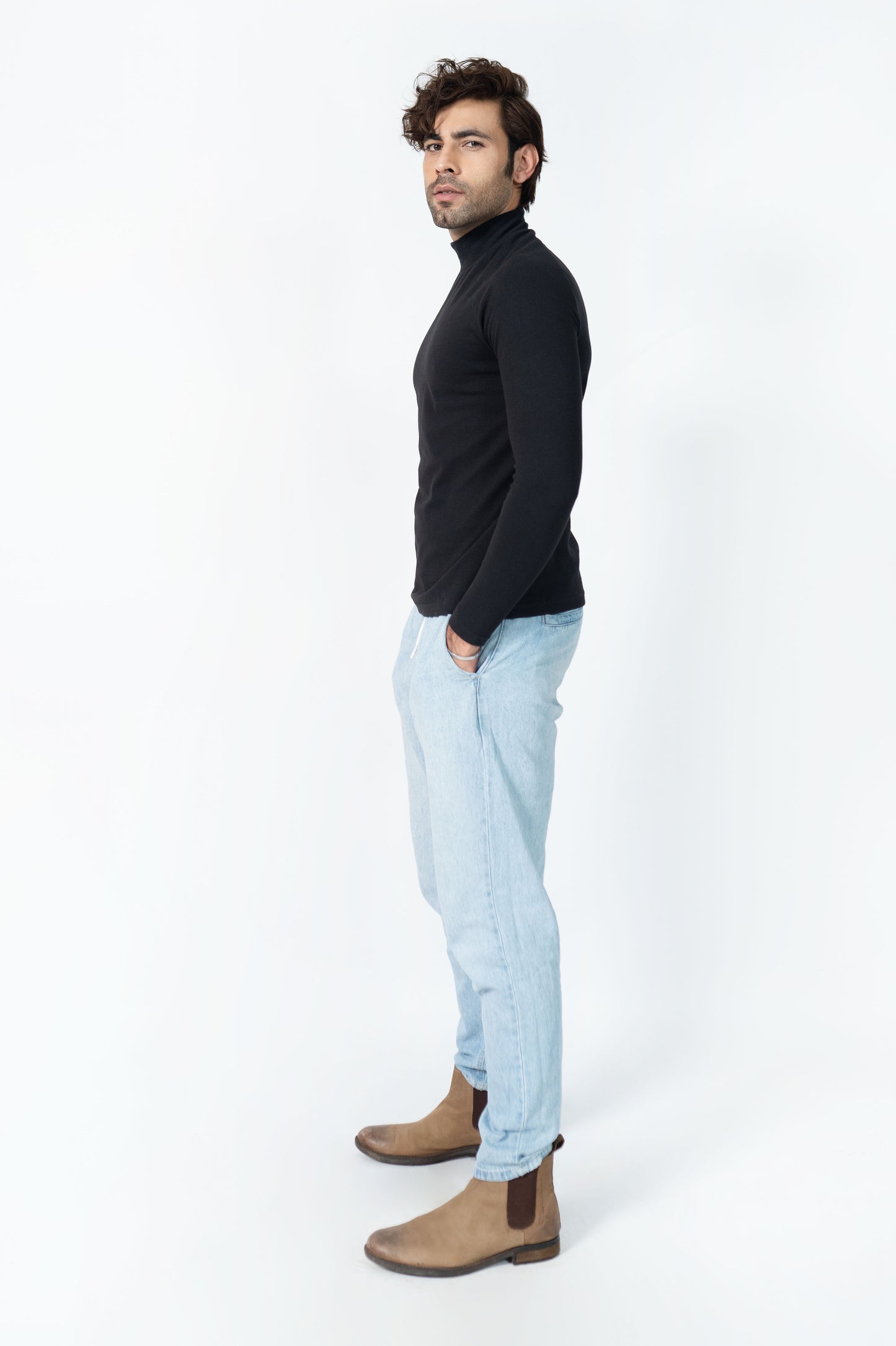 Mock Neck in Deep Black