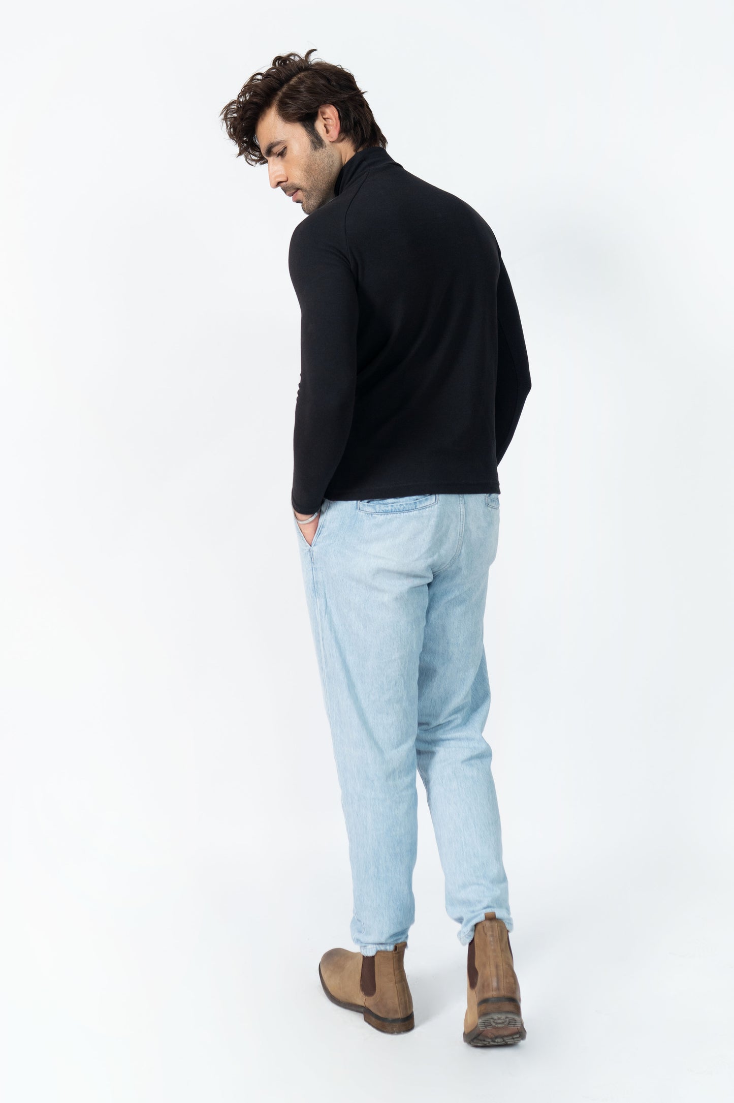 Mock Neck in Deep Black