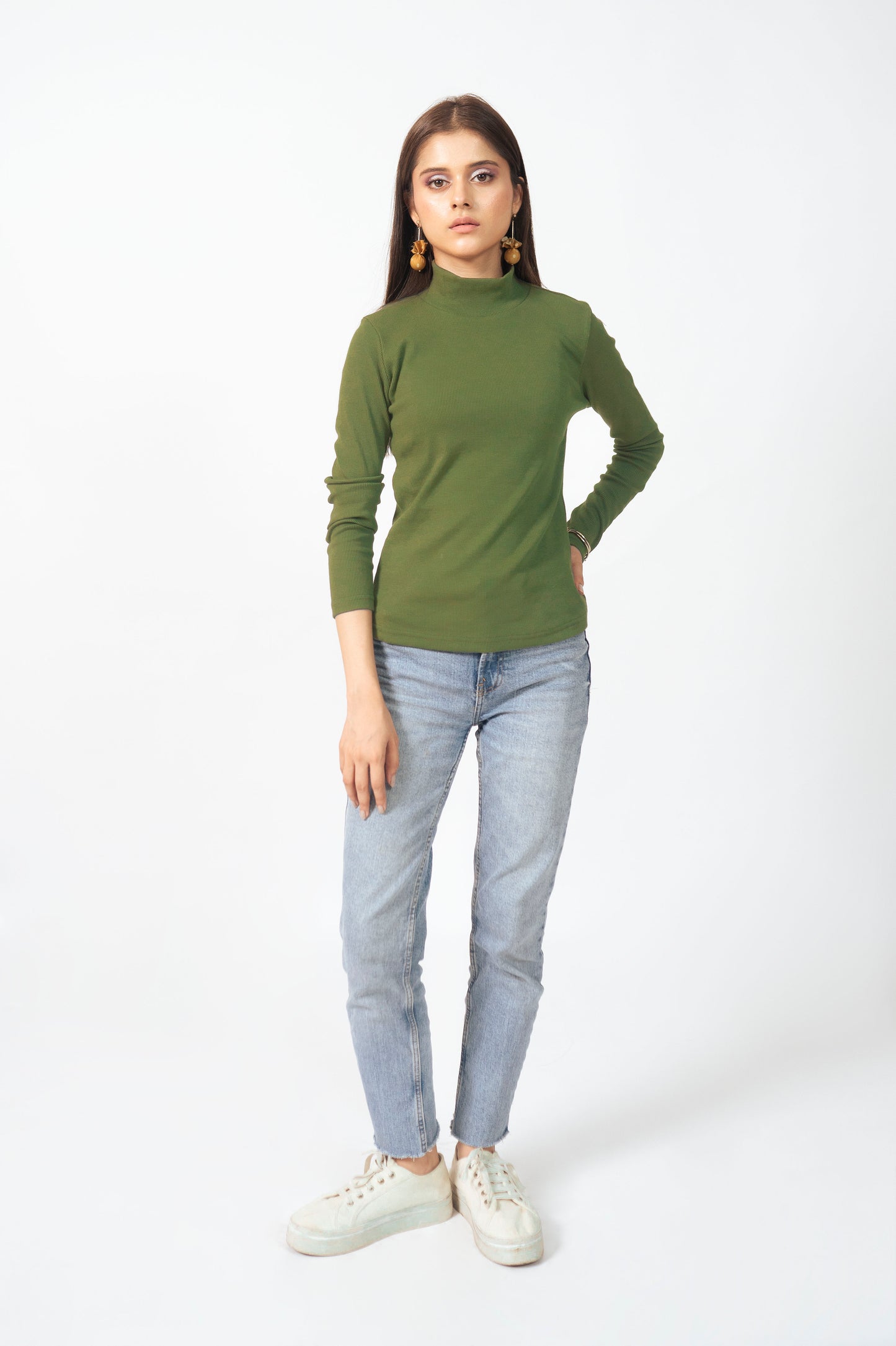 Mock Neck in Olive