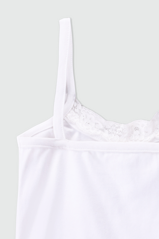 Lace Layer Camisole Top in White