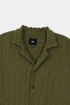 Creased Camp Collar Shirt in Olive SHIRT ATTIR-WOMEN