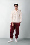 Hoodie Detail Shirt in White SHIRT ATTIR-MEN
