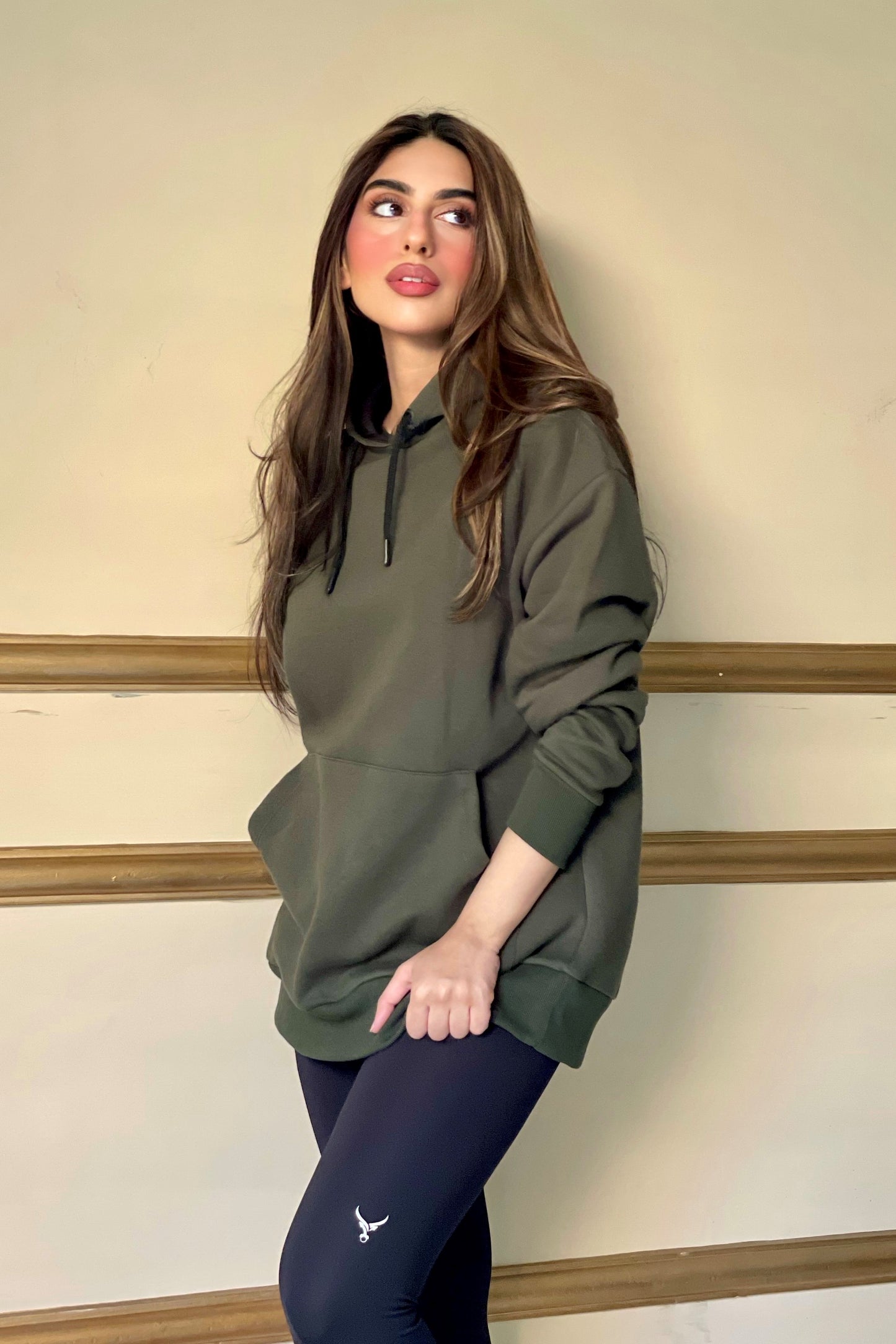 Oversized Hoodie in Olive