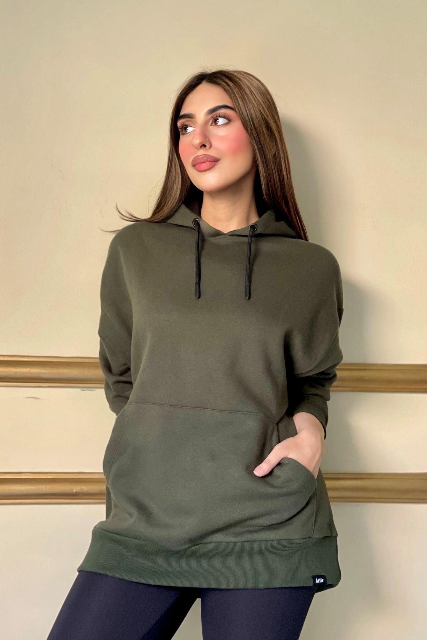 Oversized Hoodie in Olive