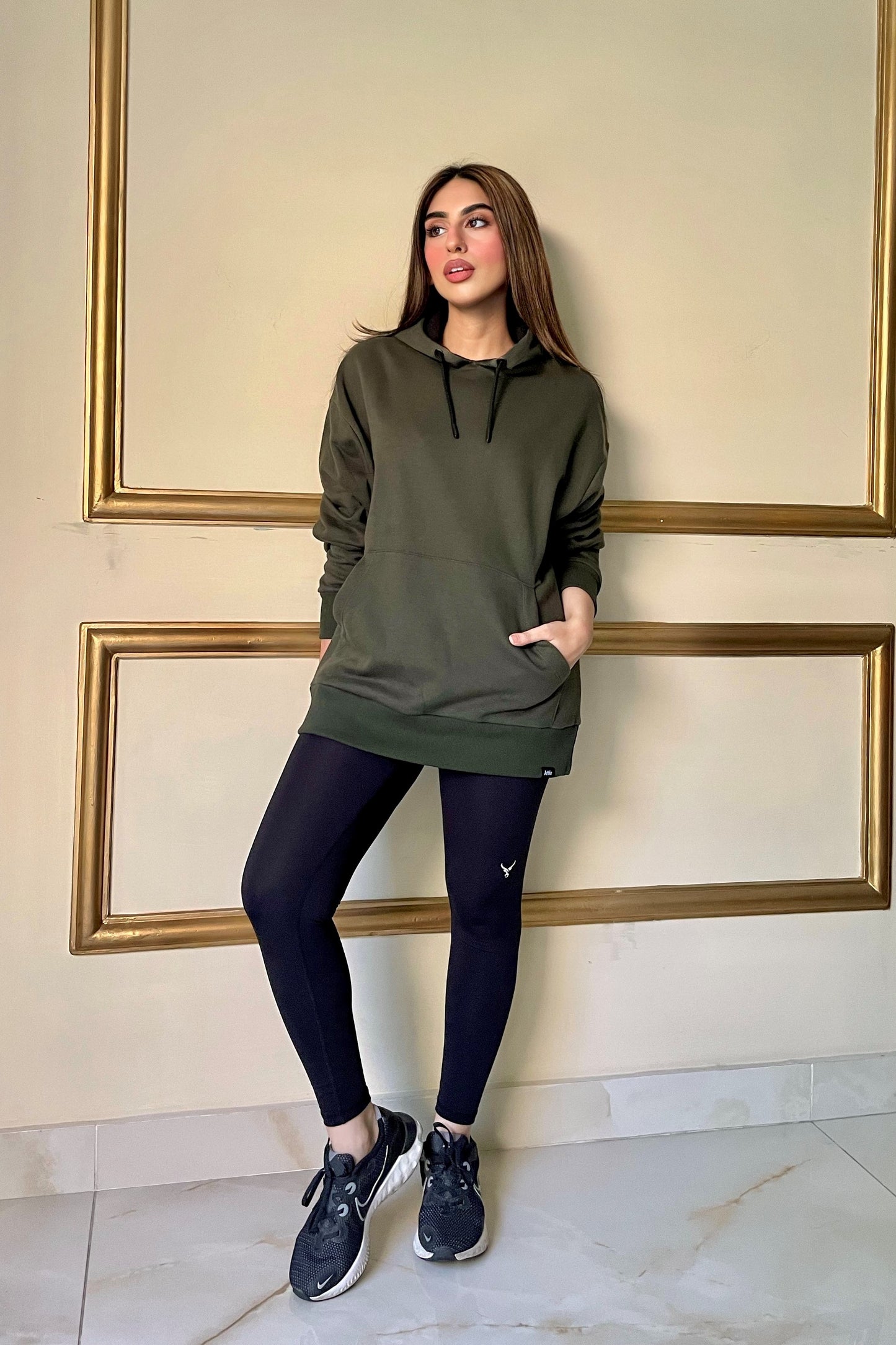 Oversized Hoodie in Olive