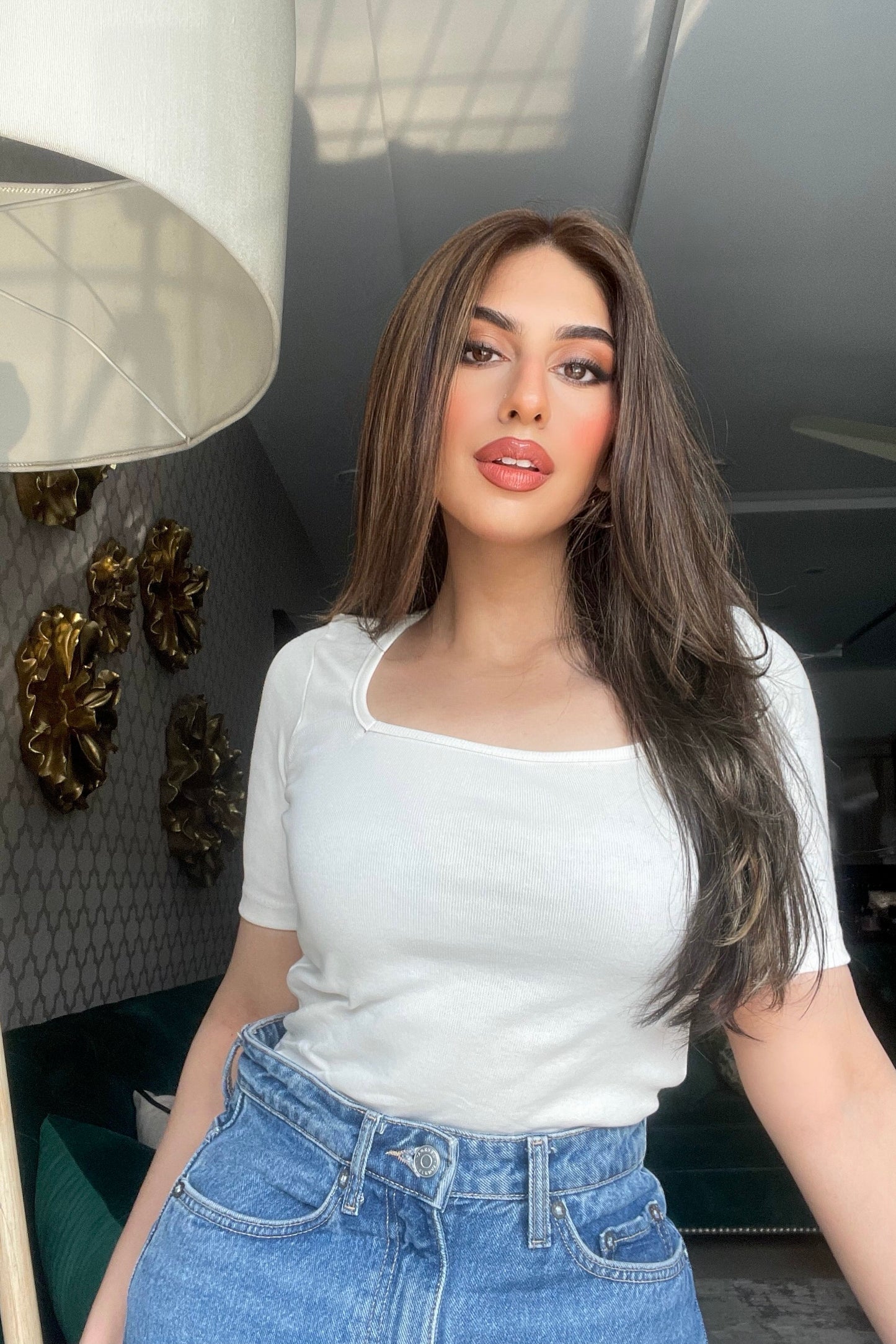 Square Neck Top in White