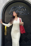 Knit Polo Dress in Ivory DRESS ATTIR-WOMEN