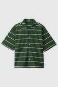 Oversized Striped Shirt in Dark Green SHIRT ATTIR-UNISEX