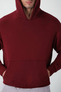 Parallel Quilted Oversized Hoodie in Red HOODIE ATTIR-UNISEX