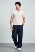 Pearl-Knit Polo Shirt in Cream POLO ATTIR-MEN
