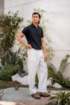 Pearl-Knit Polo Shirt in Ink Black POLO ATTIR-MEN