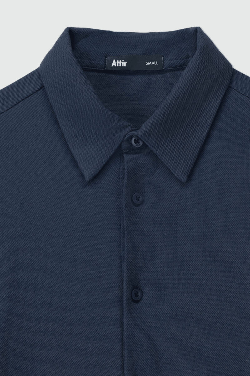 Pique Relaxed-fit Shirt in Dark Navy SHIRT ATTIR-MEN