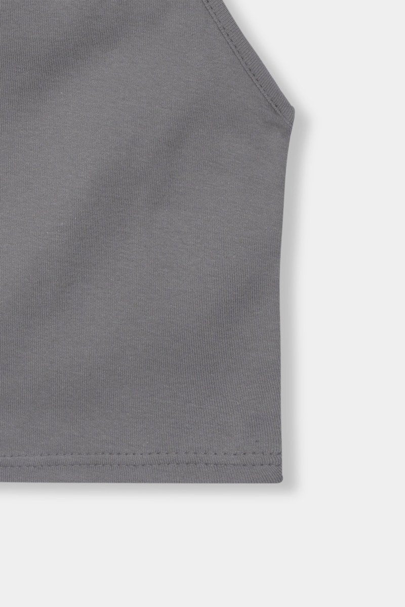Sleeveless Crop Top in Space Grey TANKTOP ATTIR-WOMEN