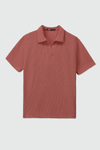 Waffle-Knit Revere Polo Shirt in Salmon Pink POLO ATTIR-MEN