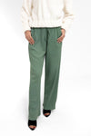 Waffle Textured Wide-leg Trouser in Pastel Green BOTTOM ATTIR-WOMEN