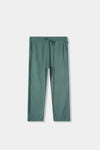 Waffle Textured Wide-leg Trouser in Pastel Green BOTTOM ATTIR-WOMEN