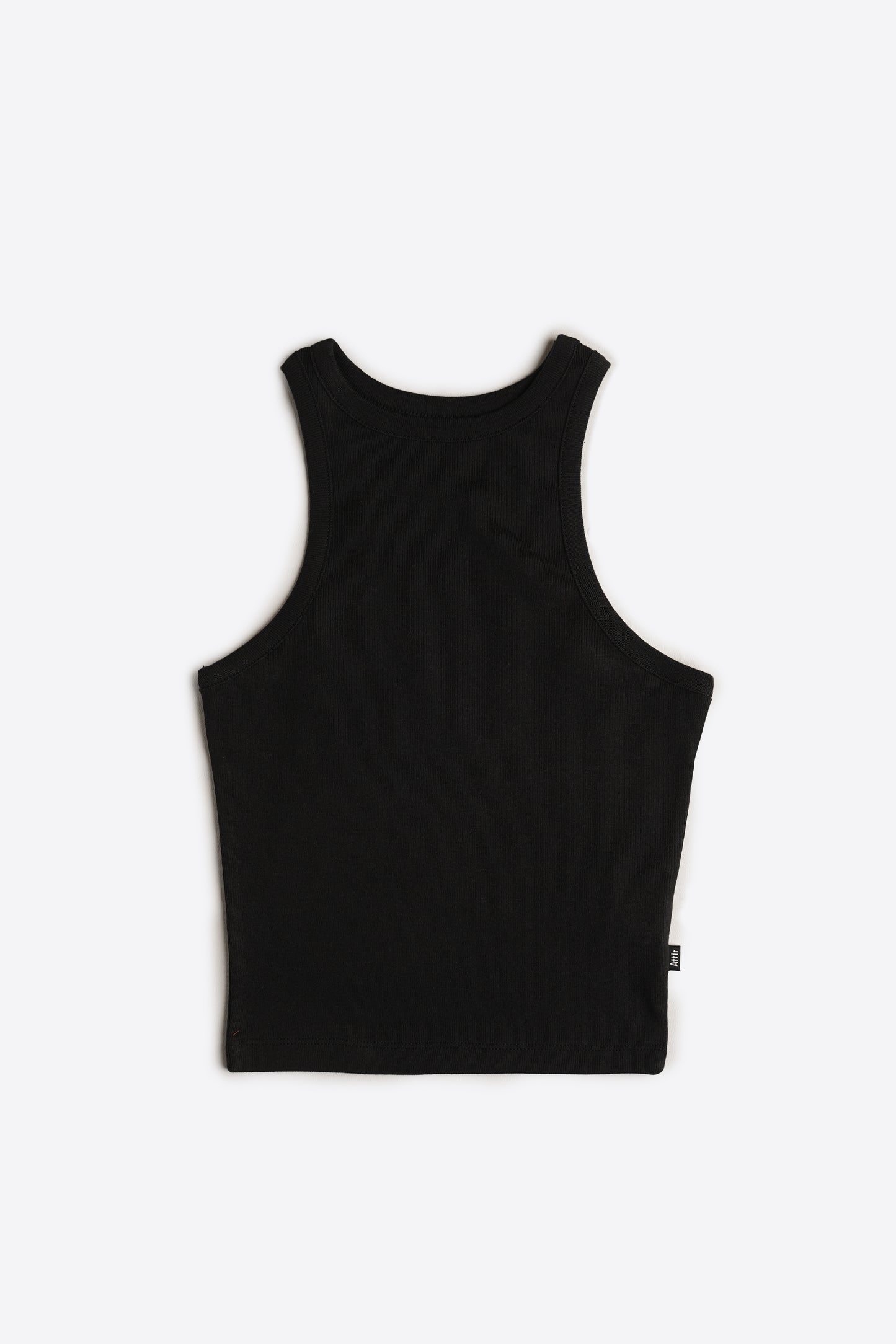 Rib-Knit Tank Top in Black