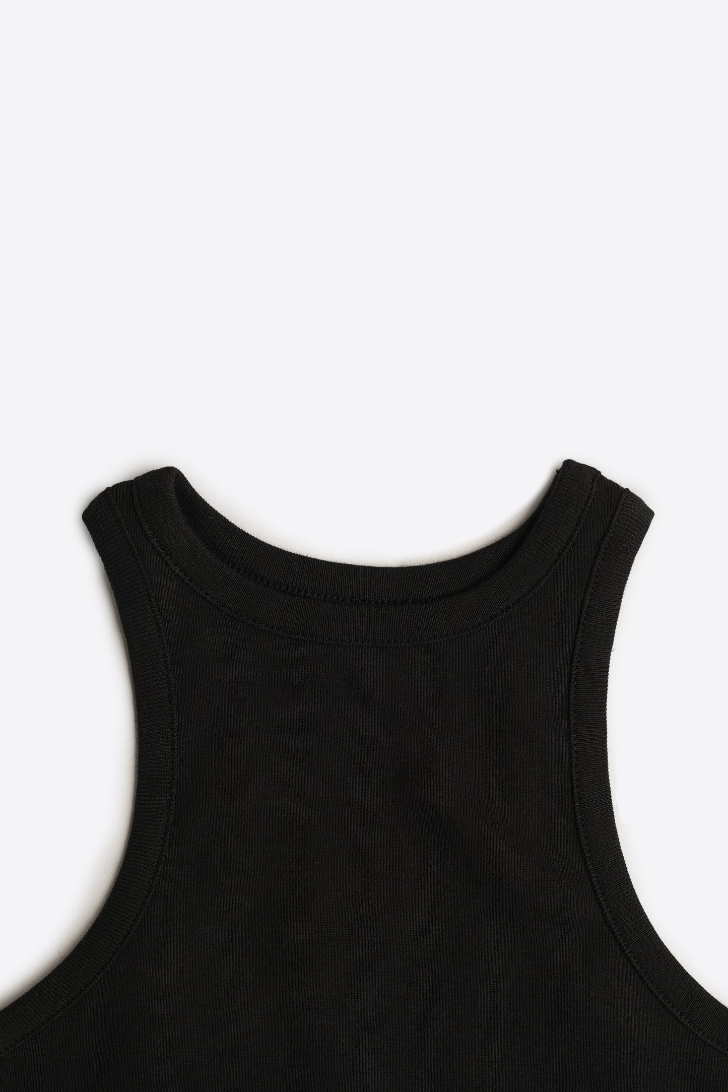 Rib-Knit Tank Top in Black
