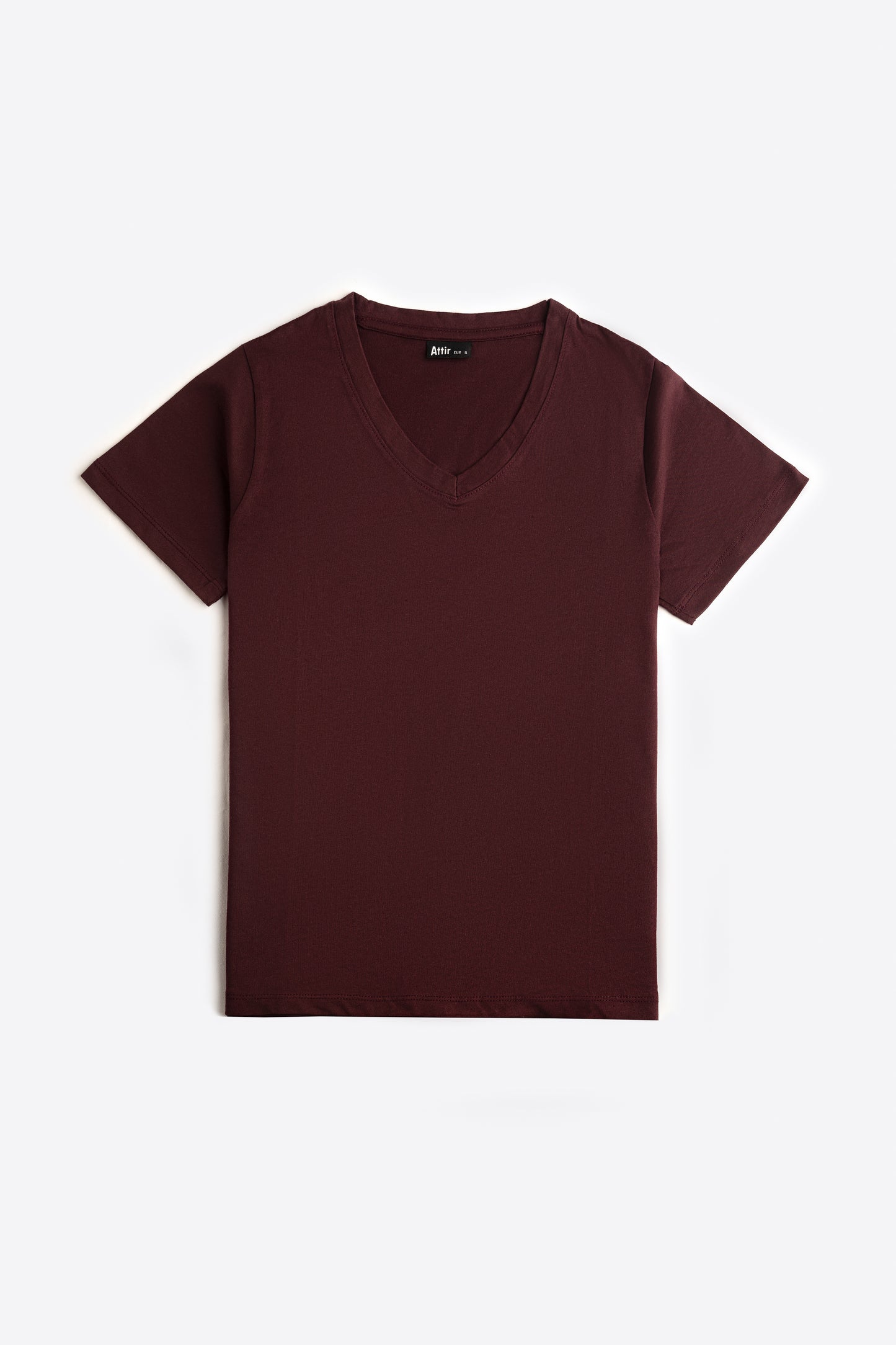 V-Neck T-shirt in Burgundy