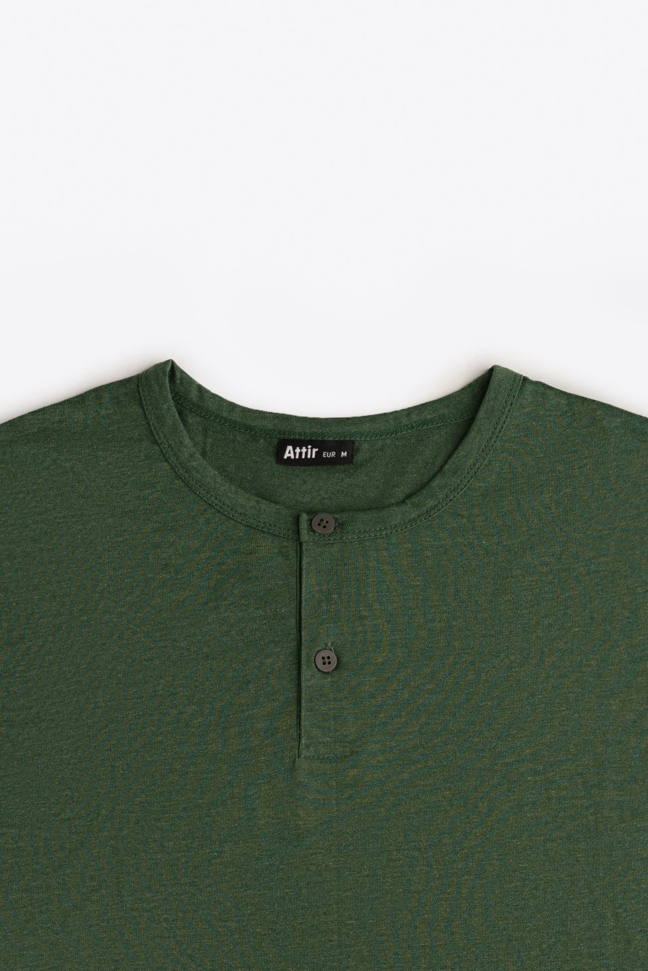 Henley T-shirt in Green Melange