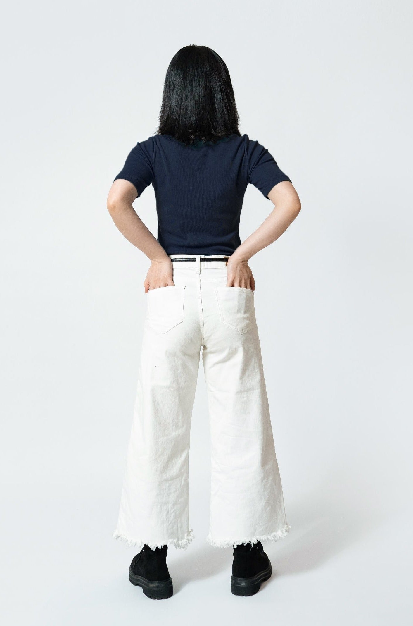 Mock Neck Top in Denim Blue