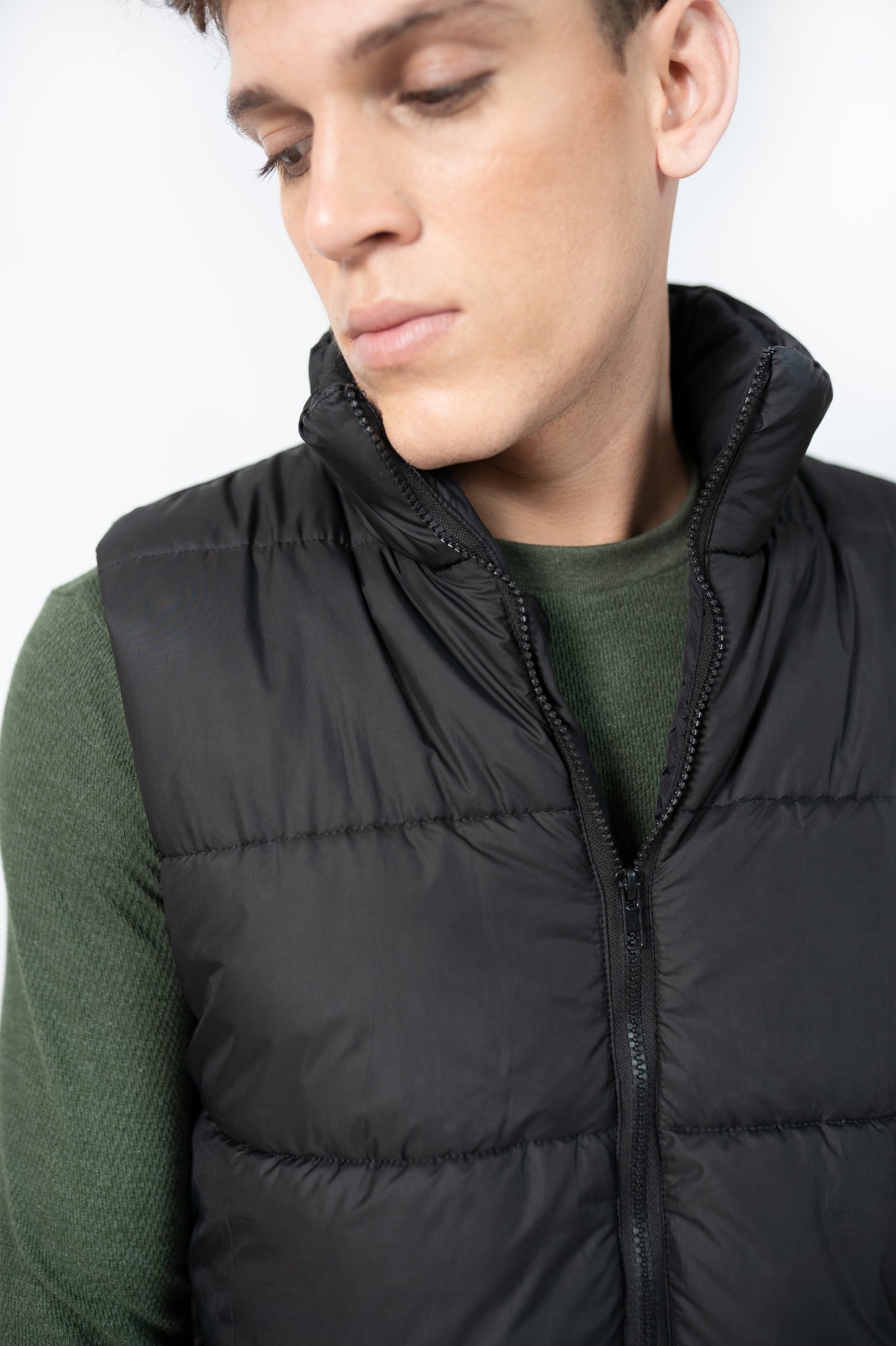 Sleeveless Puffer Jacket in Black
